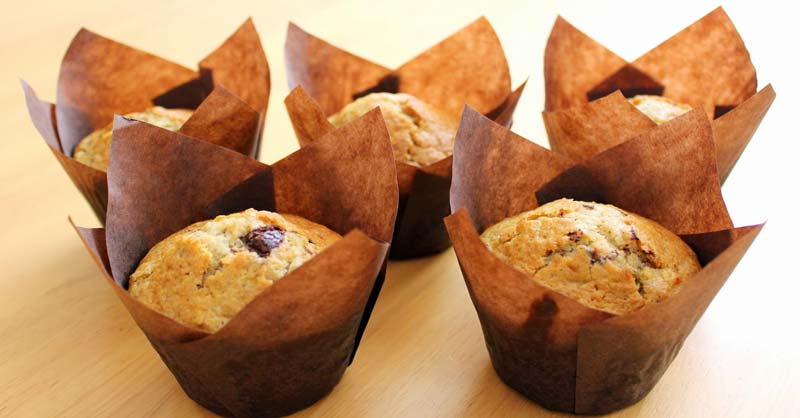 Muffins de plátano y nueces