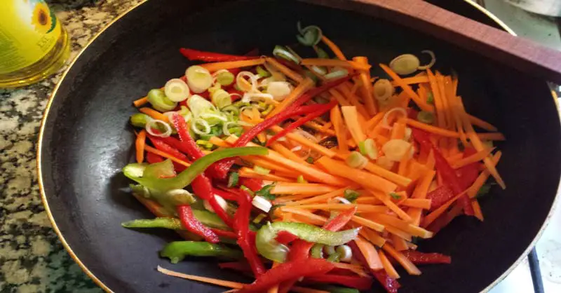 verduras salteadas al wok