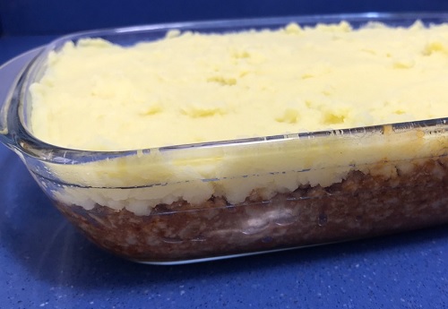 Pastel de queso con patatas y carne picada 3