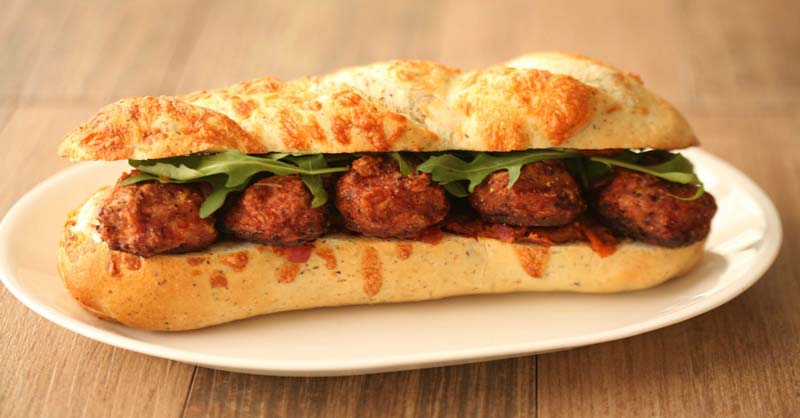 Inicio sandwich de albóndigas