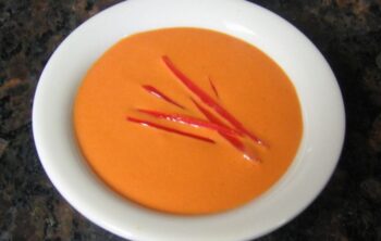 Sopa cremosa de pimiento rojo asado 1