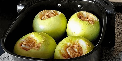 Manzanas asadas en freidora de aire
