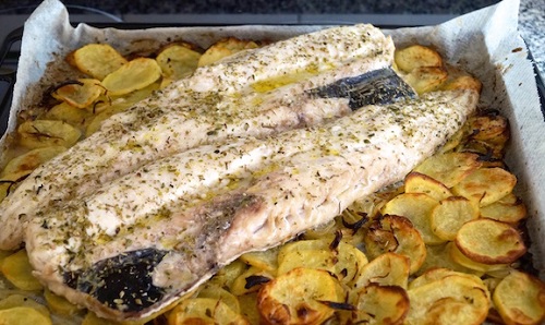 Lomo de merluza al horno