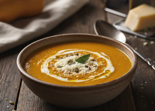 Crema de calabaza con parmesano Crema de calabaza con parmesano