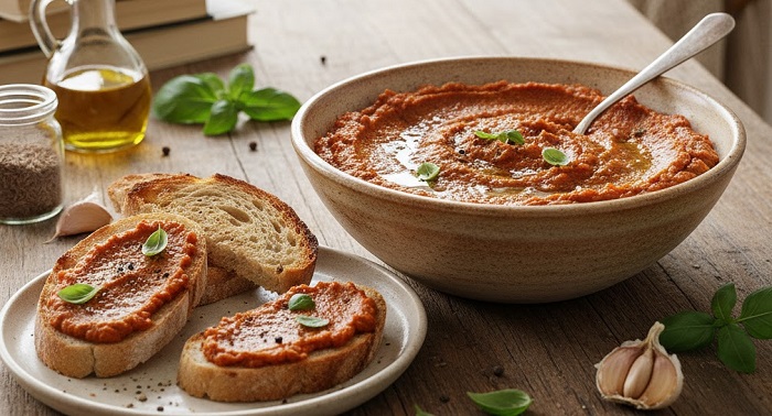 Puré de berenjena y tomate