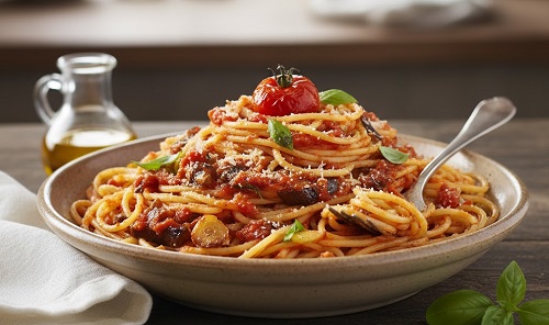 Puré de berenjena y tomate