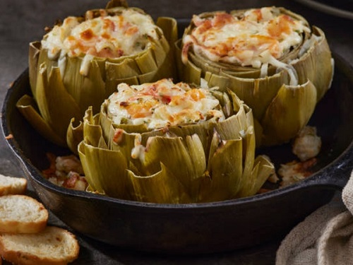 Alcachofas rellenas de atún