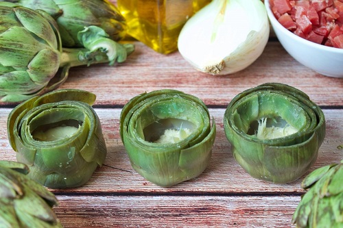 Alcachofas rellenas de atún