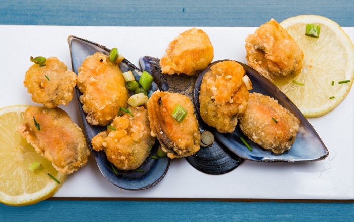 Mejillones en tempura