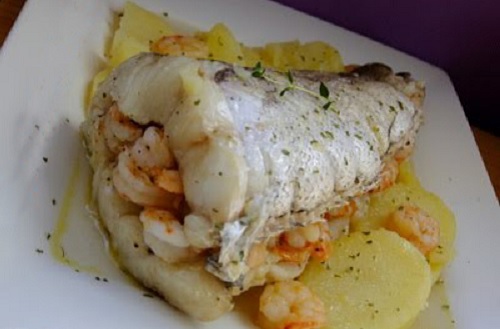 Merluza rellena de gambas Merluza rellena de gambas