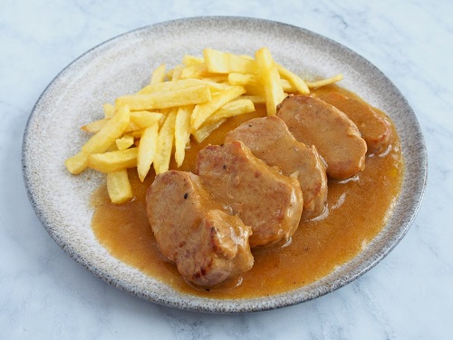 Solomillo a la cazuela Solomillo a la cazuela