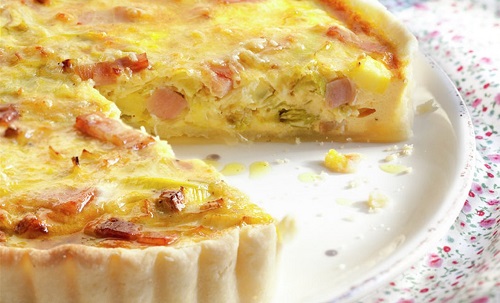 Quiche de puerros y bacon