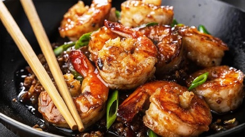 Gambones en salsa de ostras