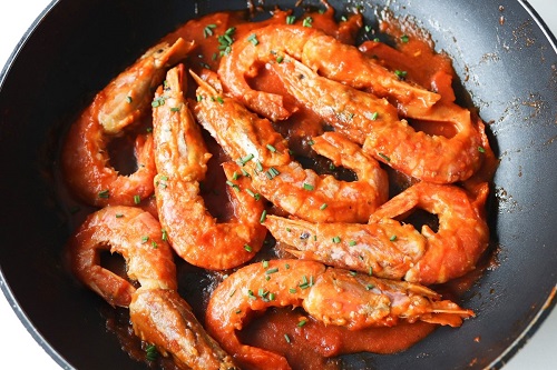 Gambones en salsa de ostras