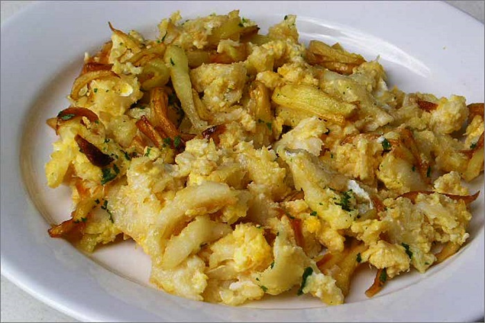 Inicio Revuelto de bacalao