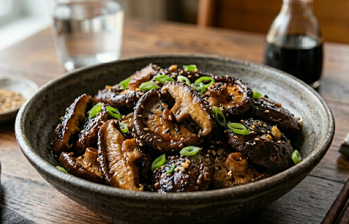 Setas shiitake caramelizadas