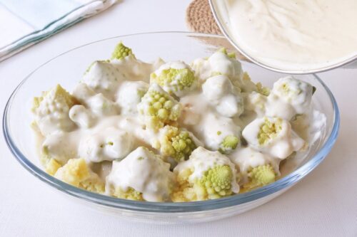 Romanescu con bechamel al horno