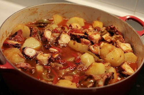Patatas con pulpo
