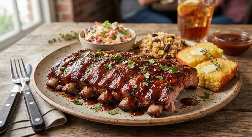Costillas de cerdo con salsa cajún Costillas de cerdo con salsa cajún