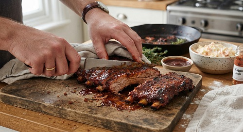 Costillas de cerdo con salsa cajún Costillas de cerdo con salsa cajún