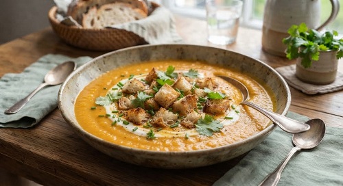 Crema de zanahoria y calabacín al curry Crema de zanahoria y calabacín al curry