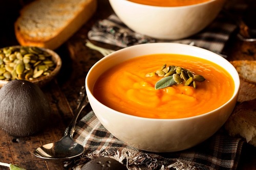 Crema especiada de calabaza y zanahoria