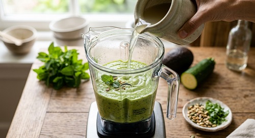 Crema fría de aguacate y calabacín Crema fría de aguacate y calabacín